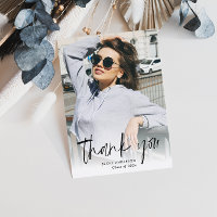 modern custom photo graduation thank you card