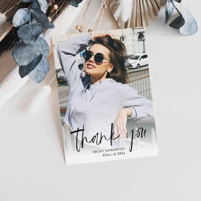 modern custom photo graduation thank you card (Creator Uploaded)