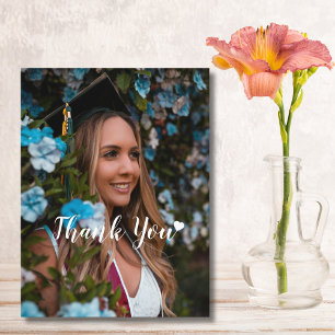 Modern,Custom Photo, Graduation Thank You Postcard