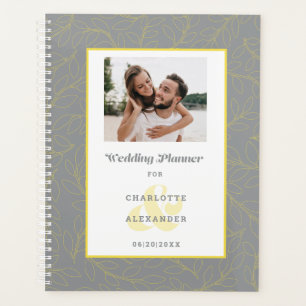 Modern Custom Photo Grey & Yellow Weddings Monthly Planner