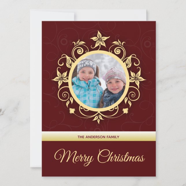 Modern Custom Photo Holiday Greetings Card (Front)