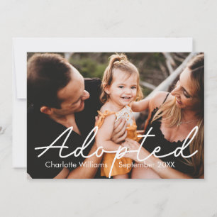 Modern Custom Photo Kid Adoption Announcement Card
