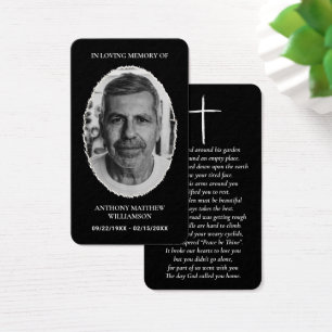 Modern Custom Photo Memorial Cards