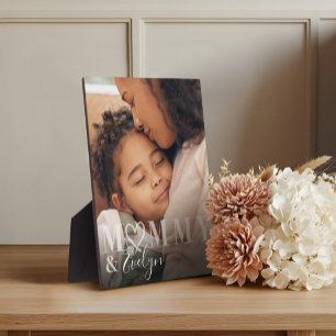 Modern Custom Photo Mommy & Child Name Keepsake Plaque