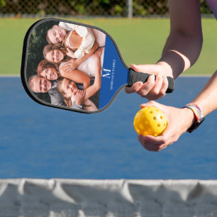 Modern custom Photo Monogram Name Pickleball Paddl Paddle
