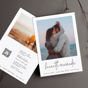 Modern Custom Photo Names Simple Qr Code Save The Date