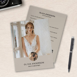 Modern Custom Photo QR Beige Photographer Business Flyer