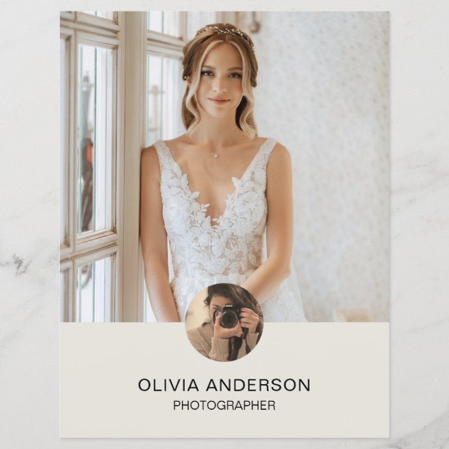 Modern Custom Photo QR Photographer Business Flyer (Front)