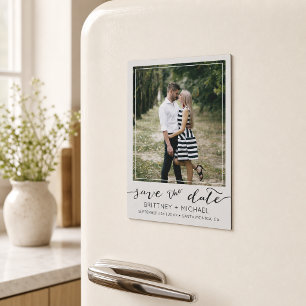 Modern Custom Photo Save the Date Light Grey