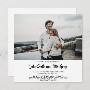 Modern Custom Photo Square Wedding Invitation