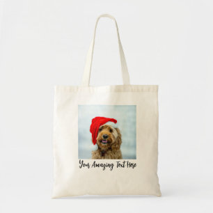 Modern Custom Photo Text Typography Personalised Tote Bag