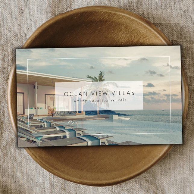 Modern Custom Photo Vacation Property Rental  Business Card (Creator Uploaded)