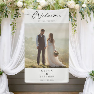Modern Custom Photo Wedding Banner