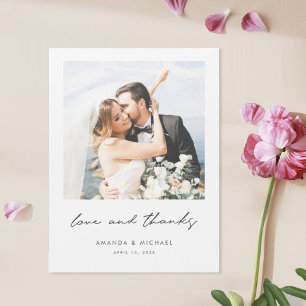 Modern Custom Photo Wedding Thank You Magnet 