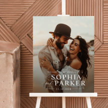 Modern Custom Photo Wedding Welcome Sign