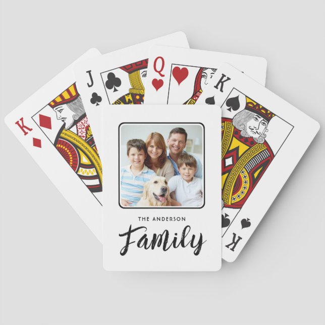 Modern Custom Photo White Classic Playing Cards (Back)