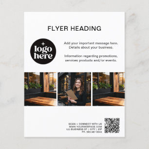 Modern Custom Photos Logo QR Code Business Flyer