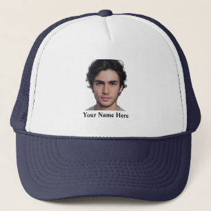Modern Custom portrait photo name template Trucker Hat