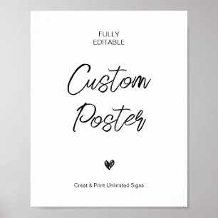 Modern Custom Poster Sign Wedding Fully Portrait