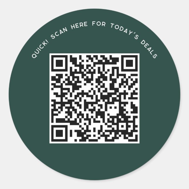 Modern Custom QR Code Business Marketing Classic Round Sticker (Front)