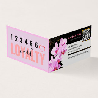 Modern, Custom QR Code, Orchid, Marble Business Card