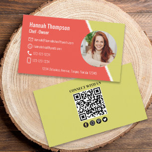 Modern Custom QR Code Photo Social Media Business Card