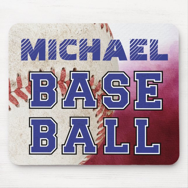 Modern custom rustic baseball player mouse pad (Front)