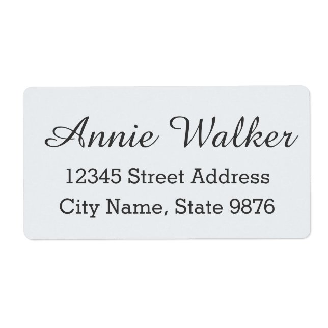 Modern Custom Shipping Label - Clear Snow White (Front)