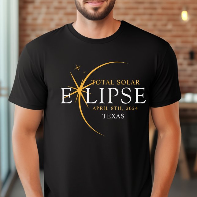Modern Custom State 2024 Texas Total Solar Eclipse T-Shirt (Creator Uploaded)
