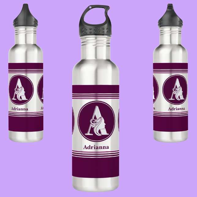 Modern Custom Stylish Name Monogram Letter ( A ) 710 Ml Water Bottle (Creator Uploaded)