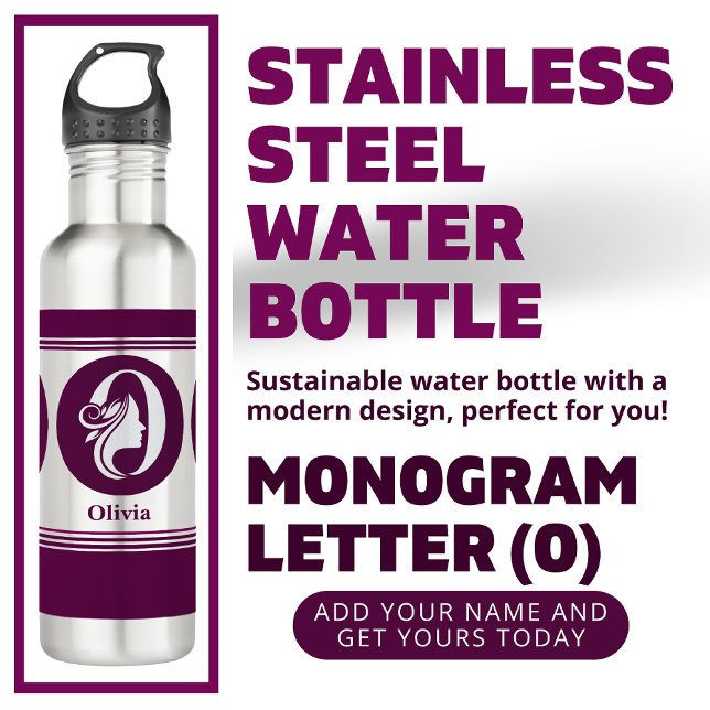Modern Custom Stylish Name Monogram Letter (O) 710 Ml Water Bottle (Creator Uploaded)