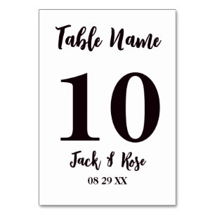 Modern Custom Table Name Wedding Number