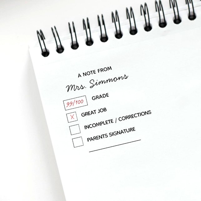 Modern Custom Teacher Homework Grade Great Job Rubber Stamp (Creator Uploaded)