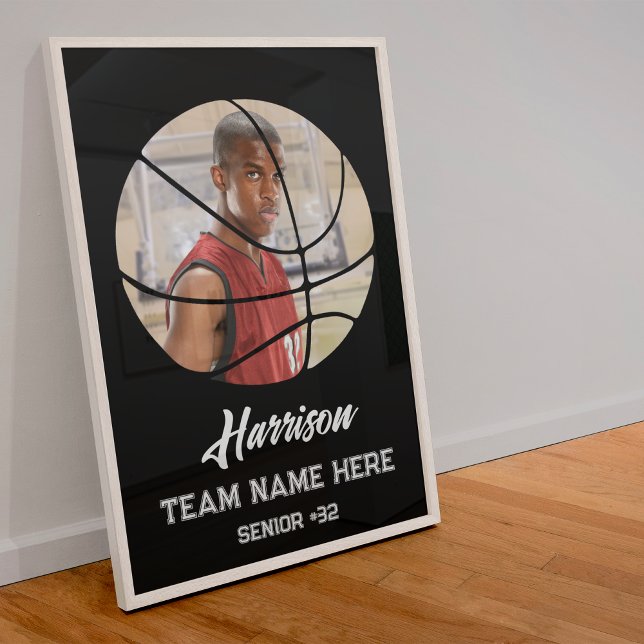 Modern Custom Team Photo Senior Class Basketball  Poster (Creator Uploaded)