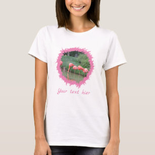 Modern custom text and photo on pink pattern T-Shirt
