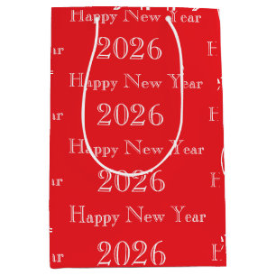 Modern Custom Text Happy New Years Medium Gift Bag