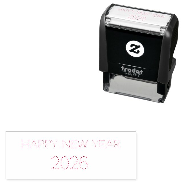 Modern Custom Text Happy New Years Self-inking Stamp (In Situ)