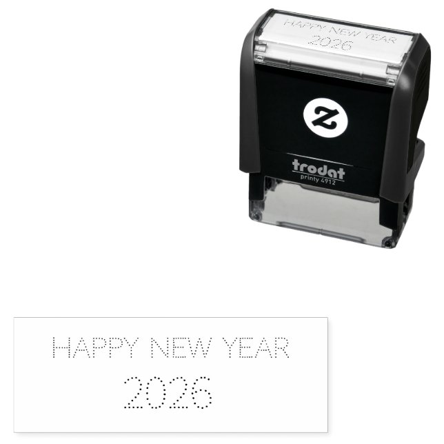 Modern Custom Text Happy New Years Self-inking Stamp (In Situ)