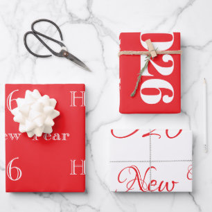 Modern Custom Text Happy New Years Wrapping Paper Sheet