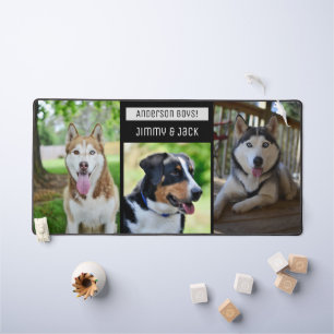 Modern Custom Three Dogs Photo Desk Mat
