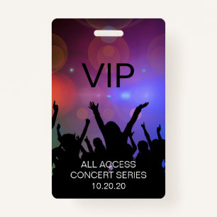 Modern Custom VIP All Access Concert Pass ID Badge