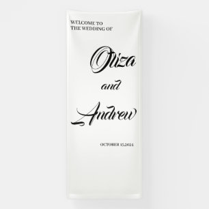 Modern Custom Wedding Couple Name With Date Banner