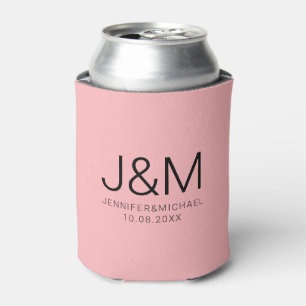Modern Custom Wedding Monogram Stylish Template Can Cooler