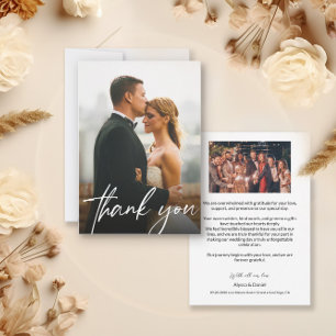 Modern Custom Wedding Multi Photos  Thank You Card