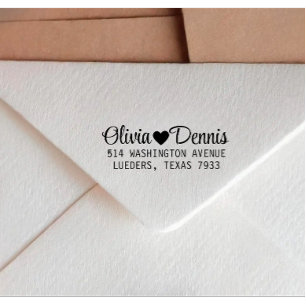 Modern Custom Wedding Return Address Black Text Self-inking Stamp