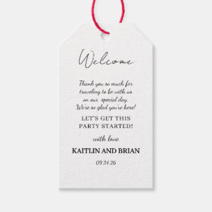 Modern Custom welcome to our wedding Gift Tags