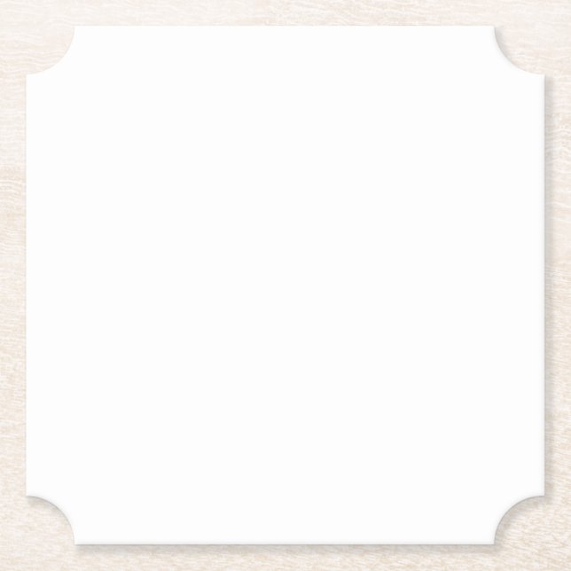 Modern Custom white simple Design Add Photo /Text Paper Coaster (Front)
