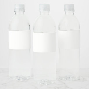 Modern Custom white simple Design Add Photo /Text Water Bottle Label