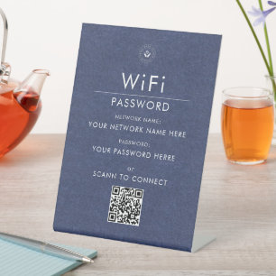 Modern Custom Wi-Fi QR Code Sign with Business Log