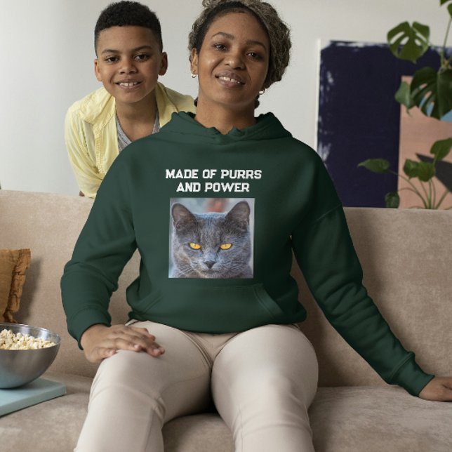 Modern Custom Wildlife Cat Text Cute Deep Forest Hoodie (Creator Uploaded)
